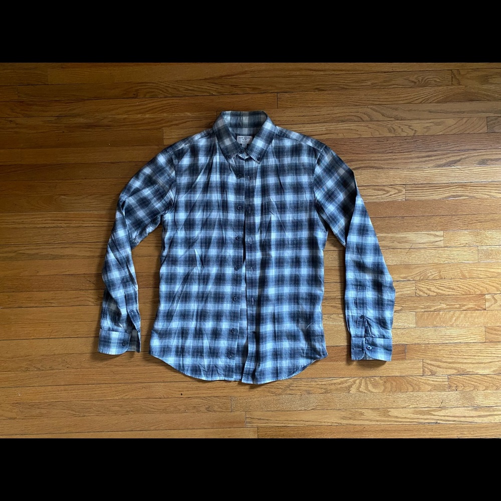 3 for $45: Club Monaco Black and White Plaid Button Down Shirt